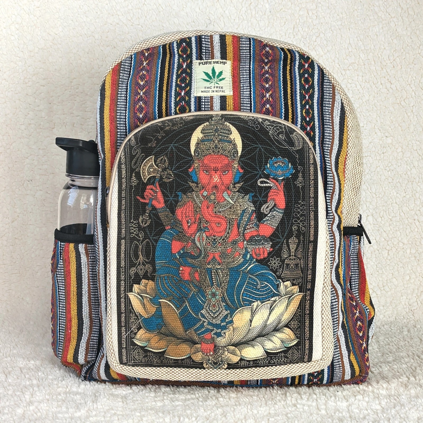Hippie Lightweight Backpack – Ganesh Print Boho Laptop Bag
