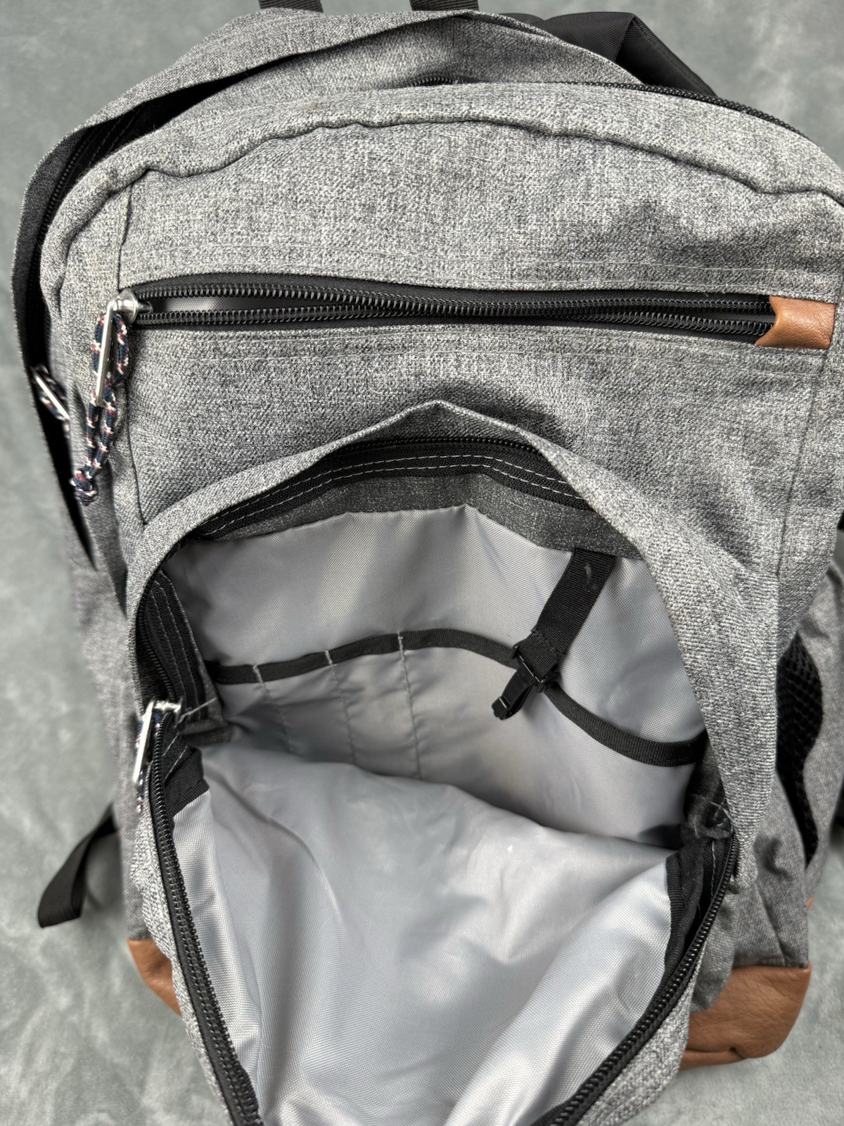 JanSport Right Pack Backpack Color: Graphite Grey Suede Leather Bottom ORIGINAL