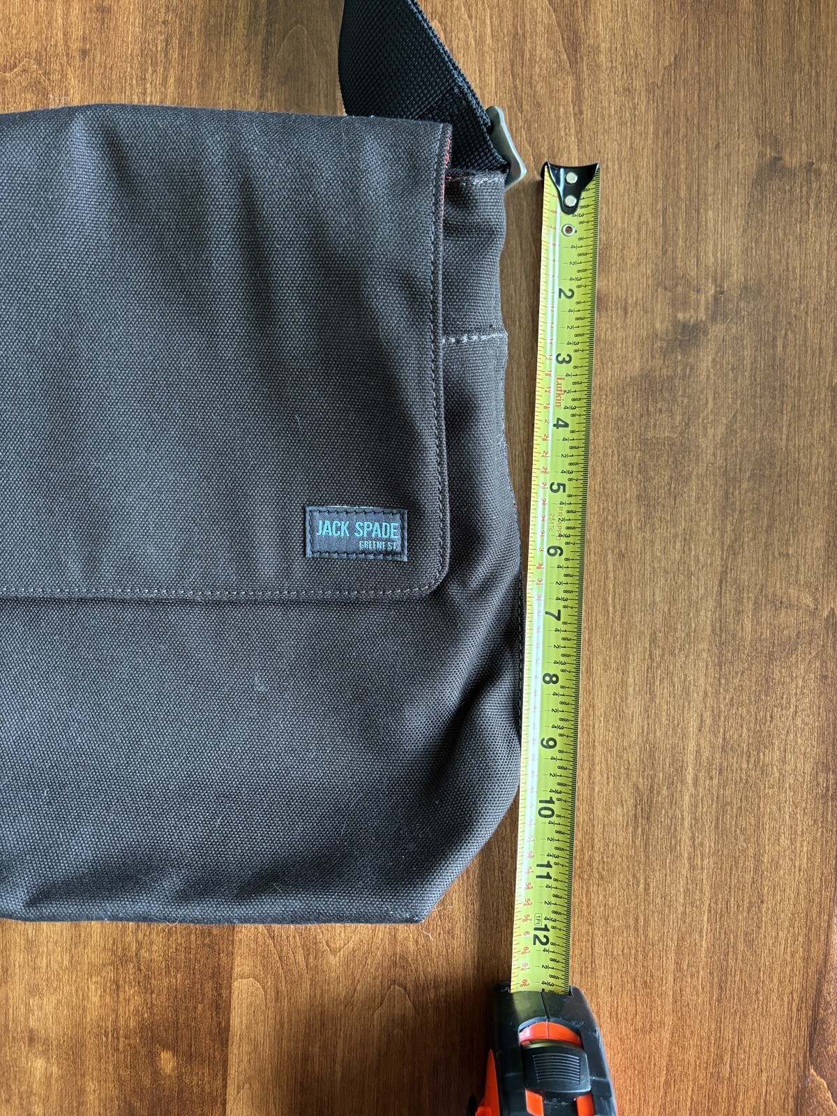 Jack Spade Green St. Canvas Crossbody Chocolate/Brown Messenger Bag Laptop w/Tag