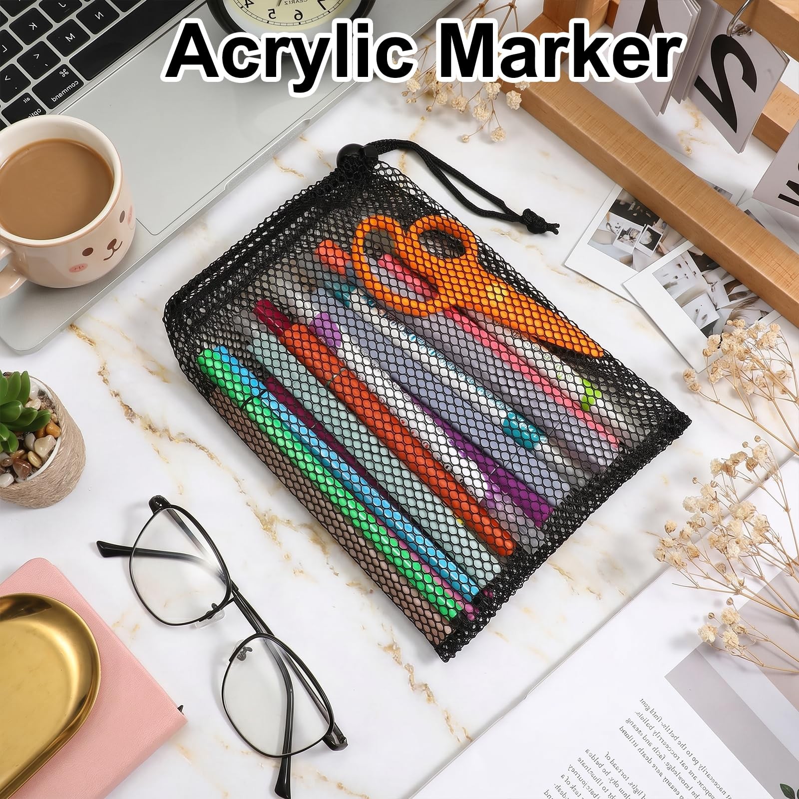 6 Pcs Small Mesh Drawstring Bag, 6 X 8 Inch Polyester Mesh Storage Bags Mini