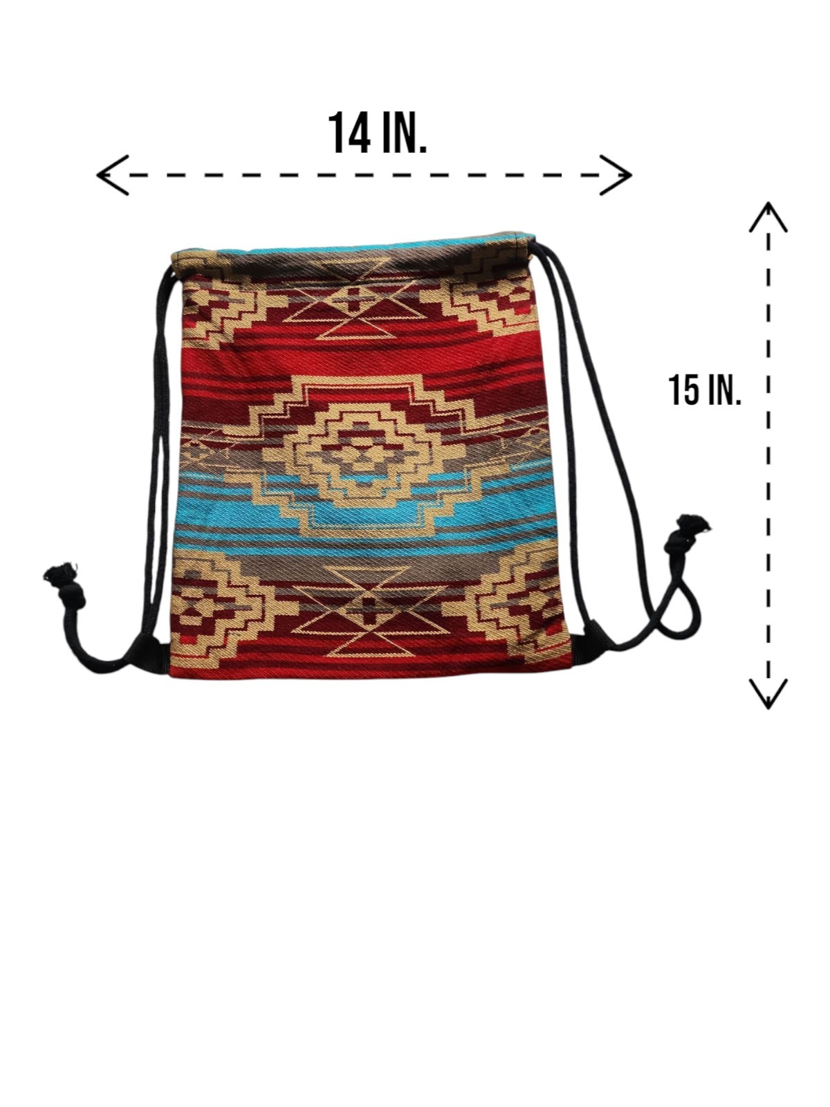 Drawstring Sack Pack Southwest Style Cotton Travel Backpack Foldable USA SELLER