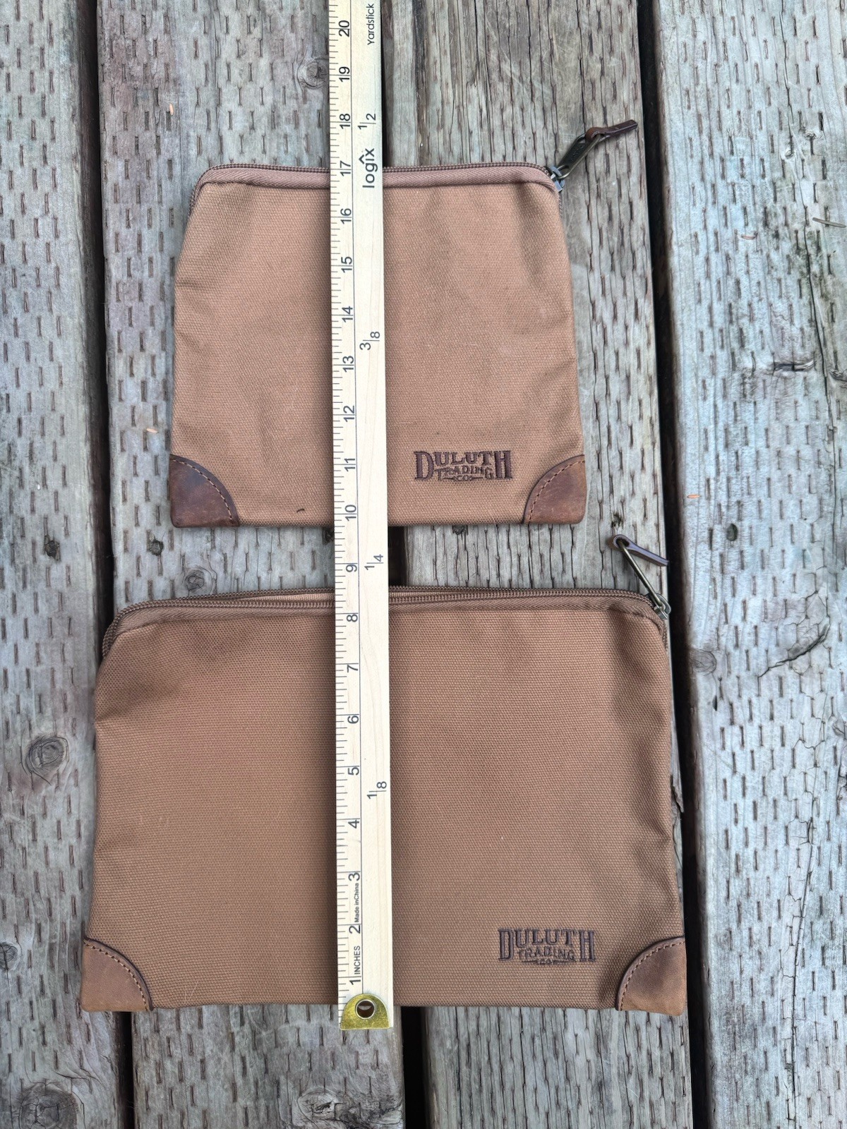 Duluth Trading Co. Brown Solid Zip Pouch Bags Lot of 2, Unisex Adults