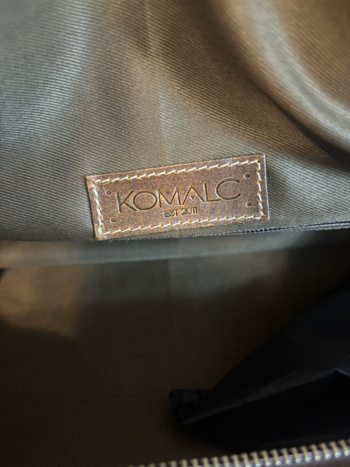 KomalC Leather Duffel Bag Mens Large Brown Overnight Travel Weekender Carry On