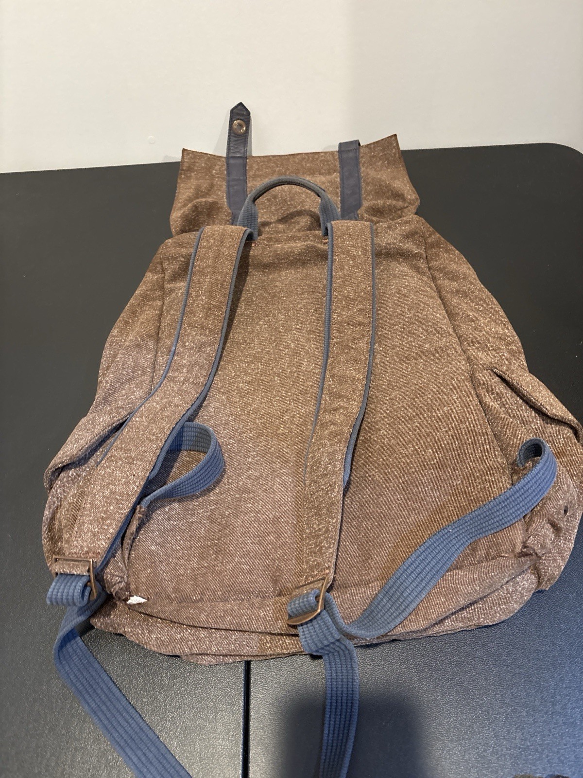 Timbuk2 Backpack Brown Knit Laptop Travel School Bag One love Striped Lining