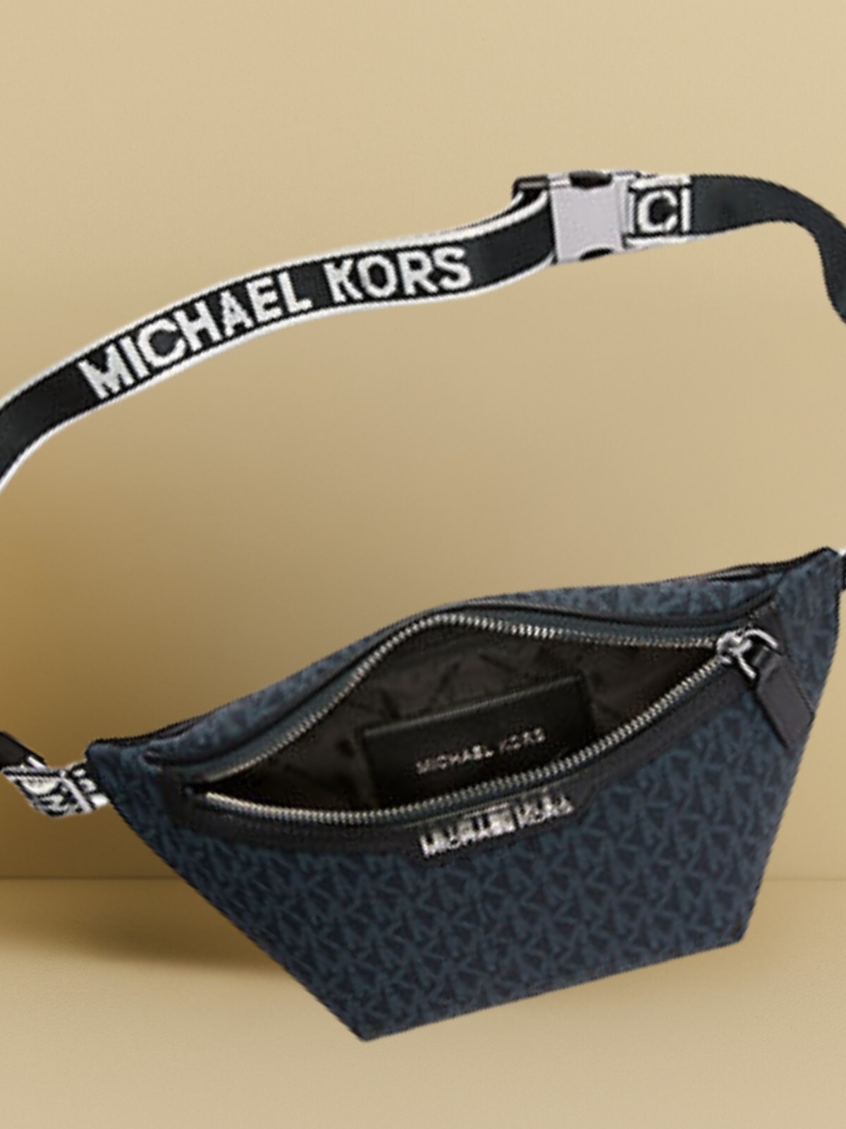 Michael Kors Cooper Men Mini Logo Shoulder Crossbody Zip Belt Bag Admiral Blue