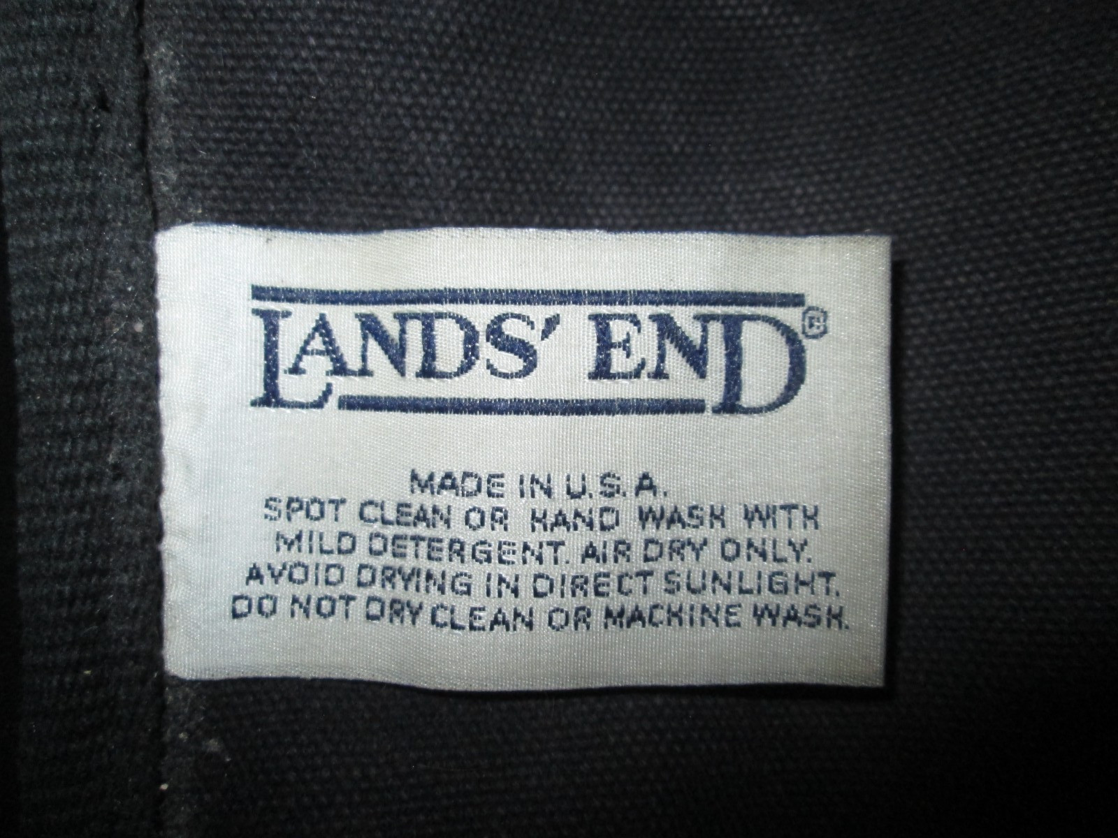 Vintage LANDS END Black Canvas Zip-Around Laptop Brief Bag Crossbody *USA