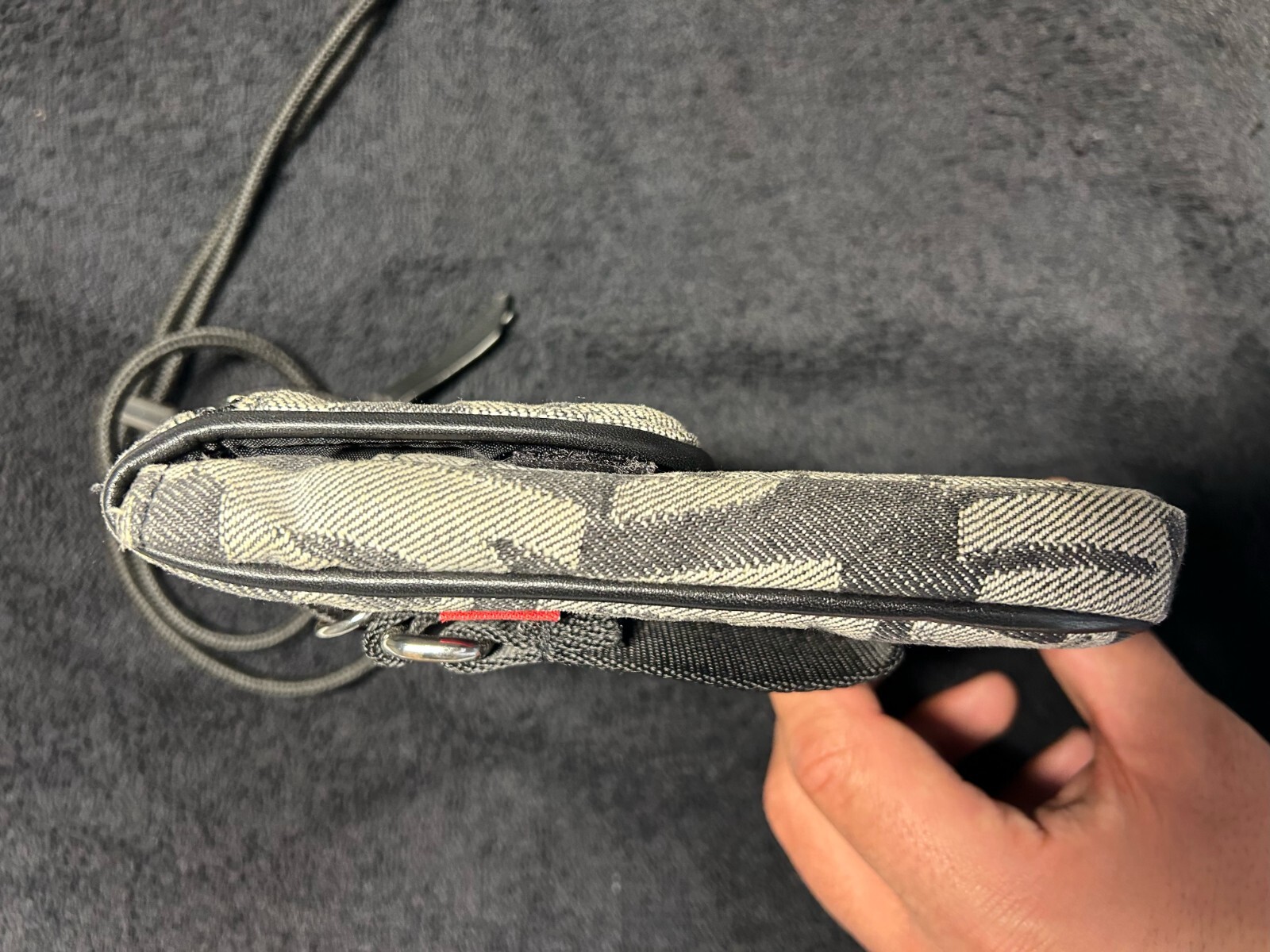 Supreme Shoulder Bag SS22 Fat Tip Jacquard Denim Neck Pouch Grey RARE