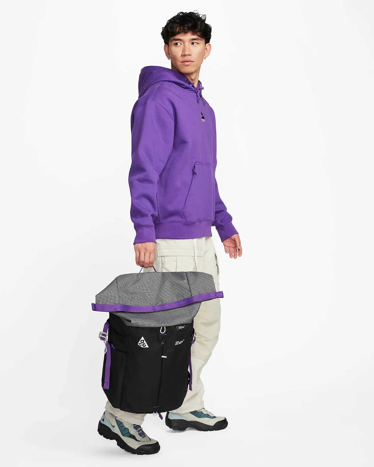 Nike DV4054-010 ACG Aysen Day Pack Backpack Black/Cool Grey/White/Purple (32L)