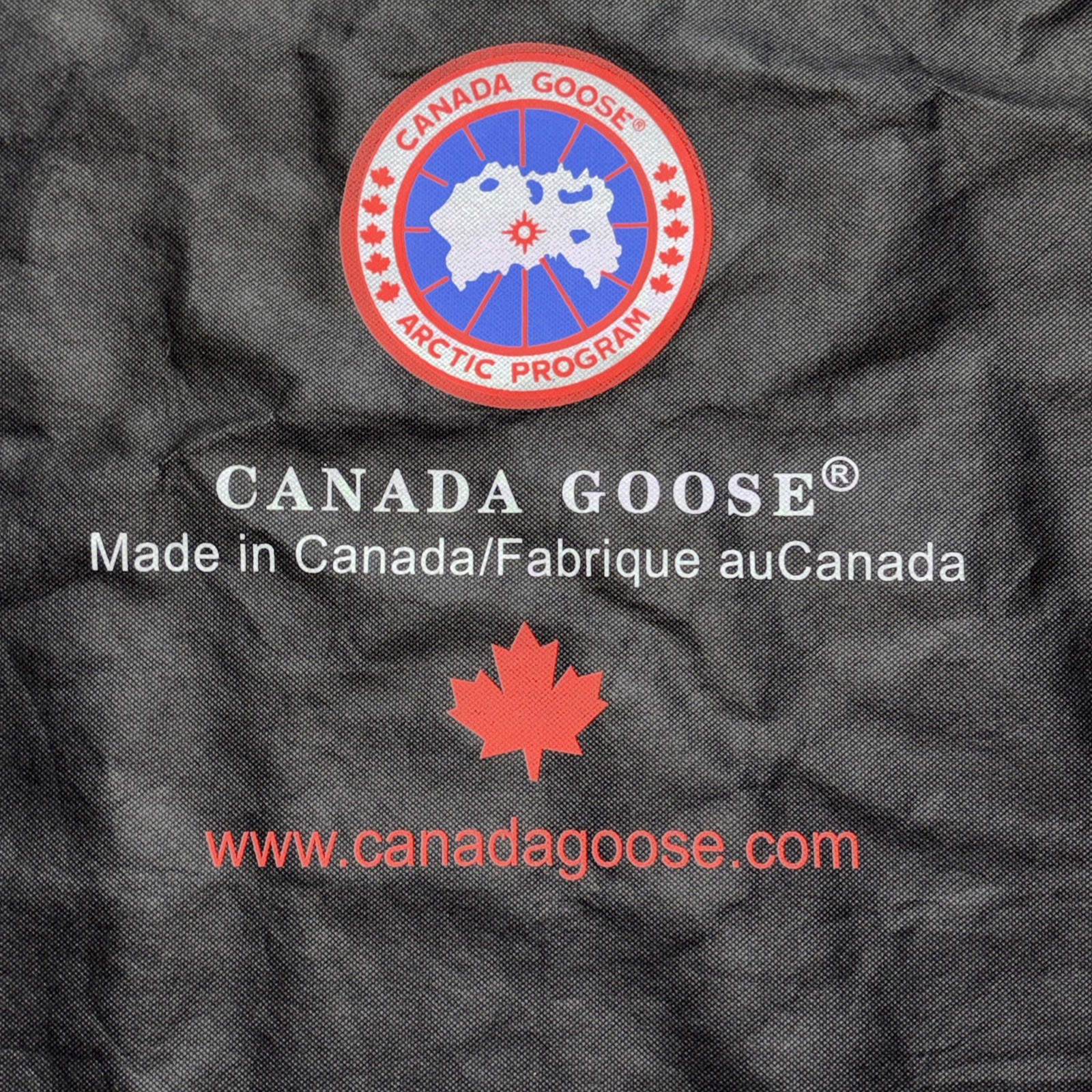 Canada Goose Large Plastic Zip Dust Bag 20″ x 26″ Old Logo