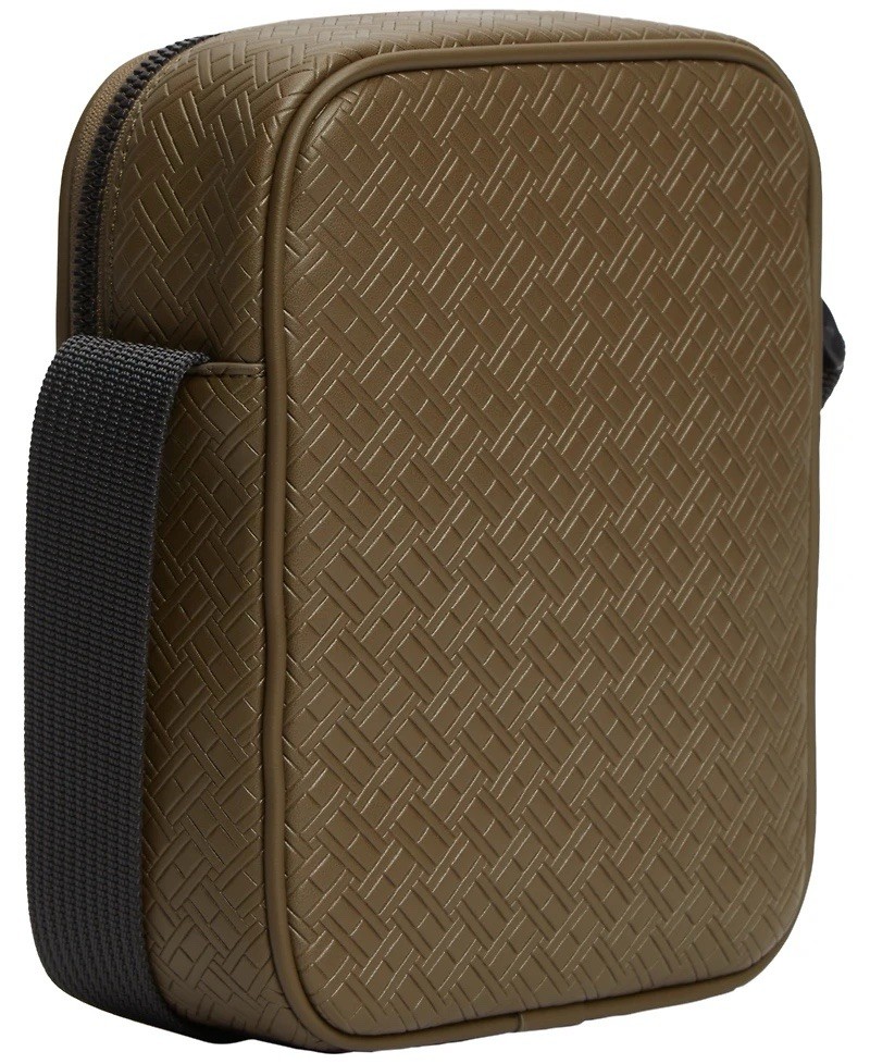 Tommy Hilfiger Men’s Green Embossed Flag Mini Reporter Bag