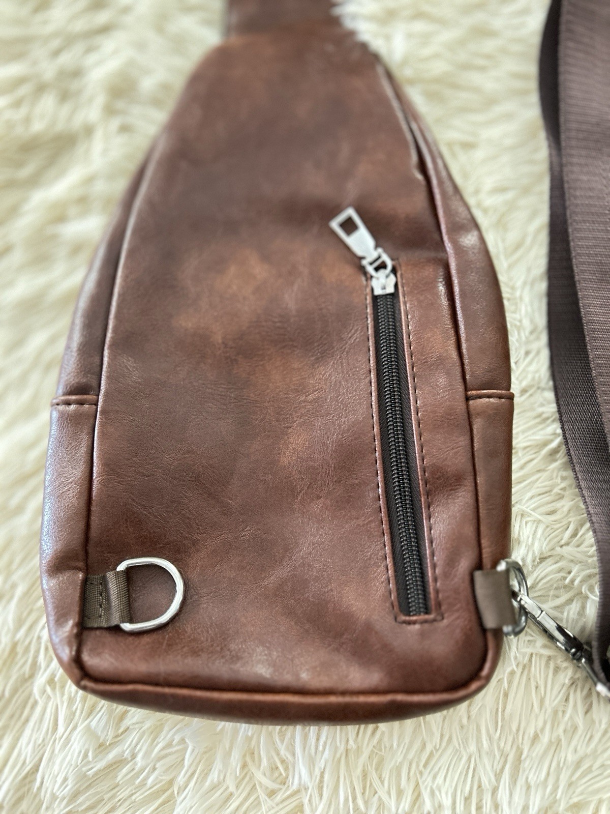 New WEIXIER Sling Bag Men’s CROSSBODY Chest Purse Over Shoulder PU Leather