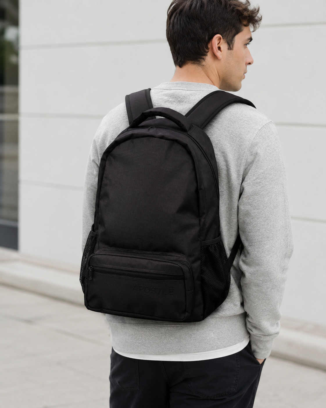 Apostle 16in Laptop Backpack Black Water Repellent Work Travel Bag 28L New
