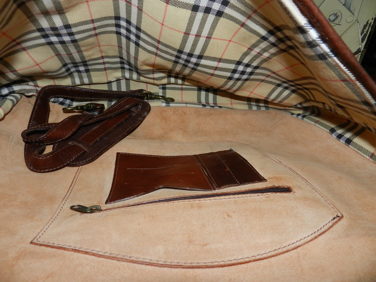 Vintage 2 sided Leather Soft-side Briefcase – Unknown Maker – 20″ X 13″ X 7″
