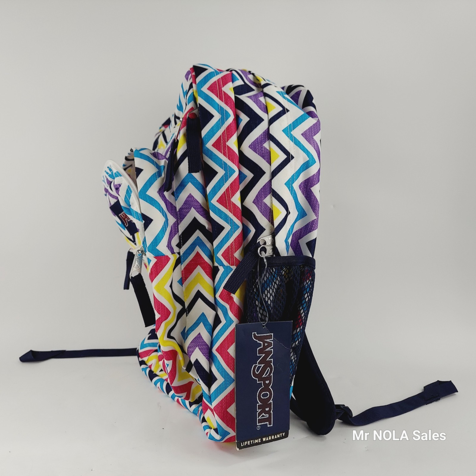 JANSPORT Colorful Rainbow Chevron Large Student Schoolbag School Book Bag (NEW)