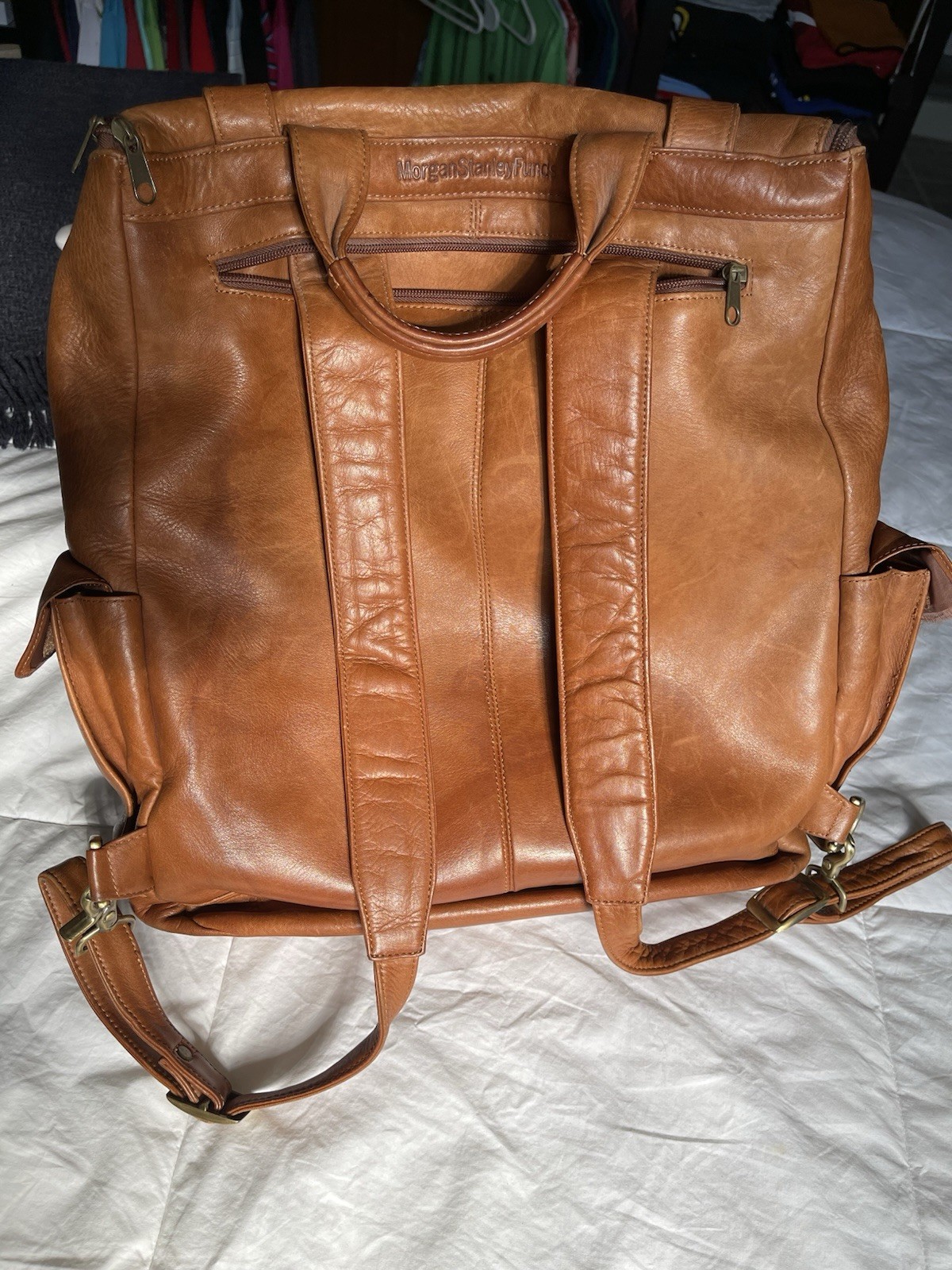 Leather Backpack Bag Satchel Brown Vintage Men’s Travel Briefcase Laptop Genuine