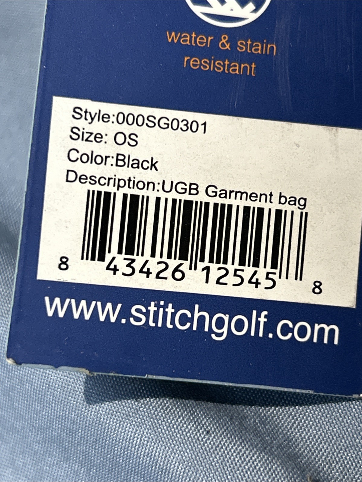 NOS Large Black Stitch Golf Garment Duffle Bag Branded Crystal Tree