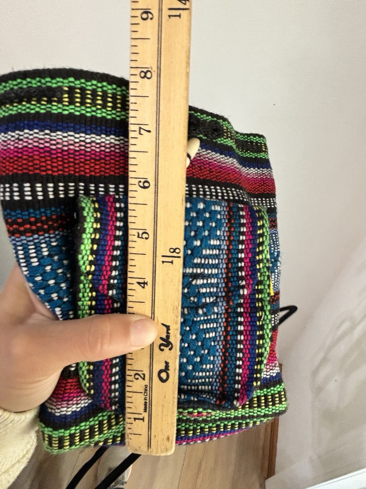 Baja Joe Pinzon Mexican Backpack Woven Baja Bag Aztec Multicolor 8 in- Festival