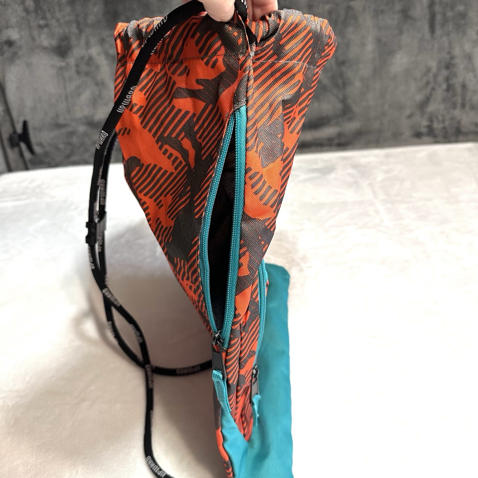 Upward Sports Backpack Draw String Cinch Sack Media Pocket Multi Camo Packable
