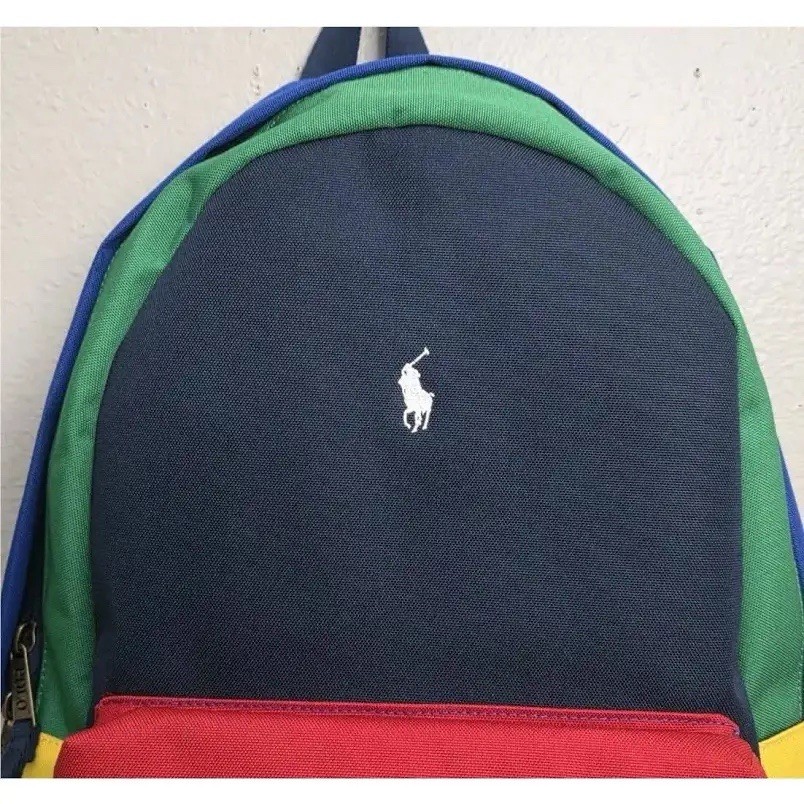Polo Ralph Lauren Colorblock Multi-Color Backpack Bag Navy/Multicolor