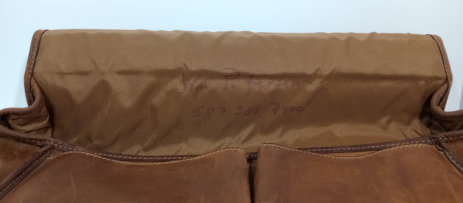 Vtg SCHLESINGER Full Grain Cowhide Brown Leather Briefcase Attache Bag Messenger