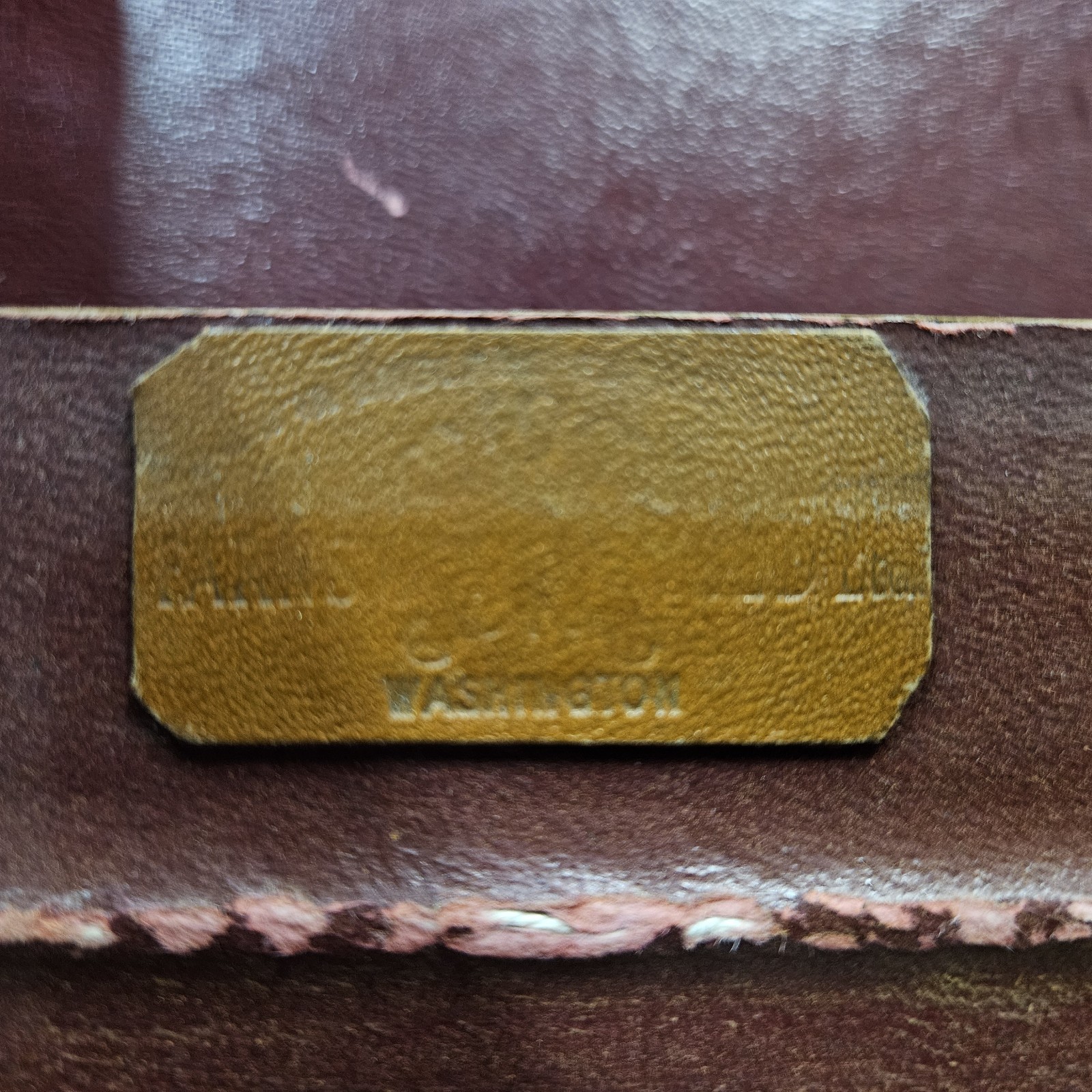 Vintage Unknown High-End Leather Briefcase Washington