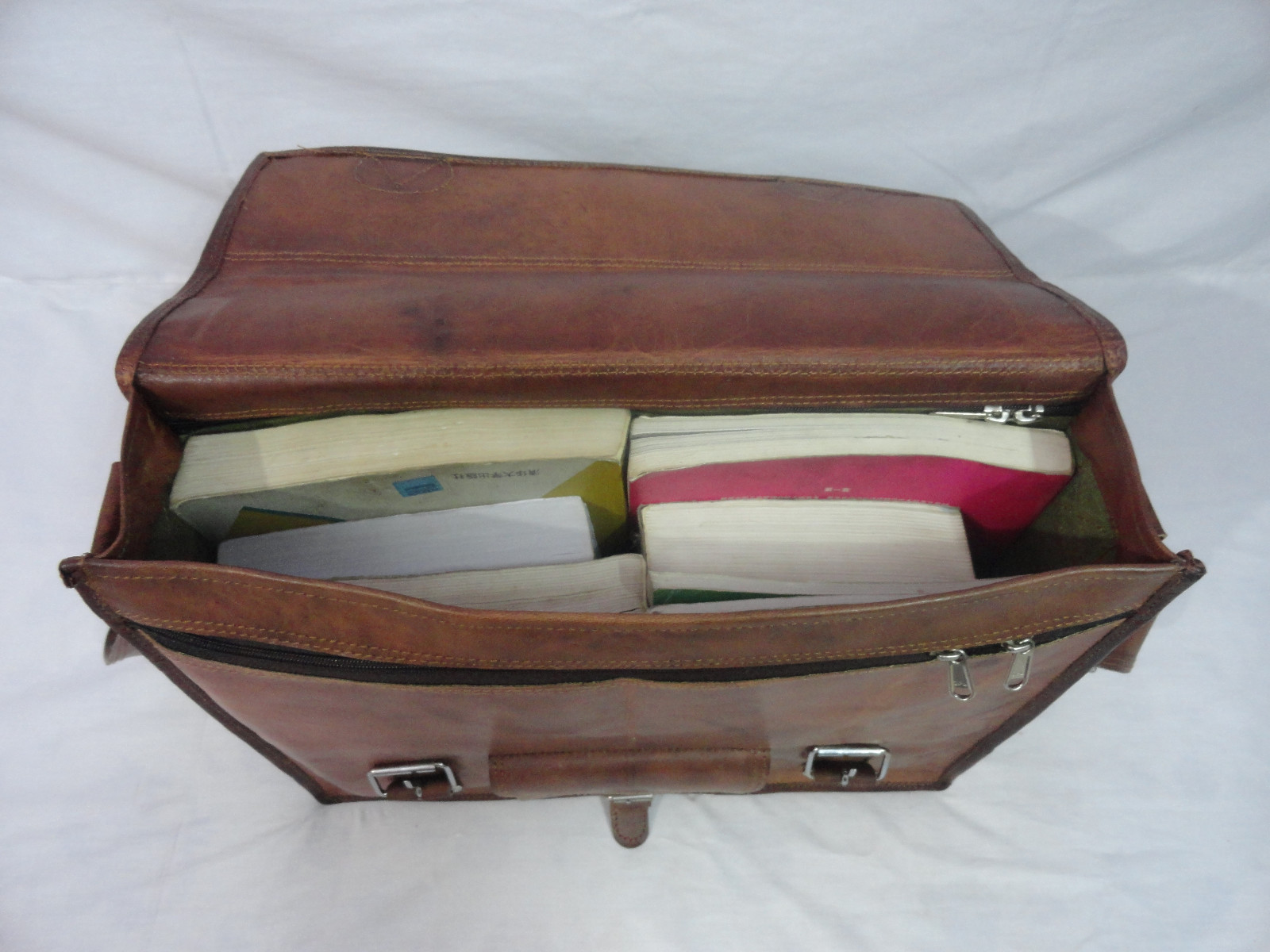 18 In Genuine Leather Messenger Bag Office Briefcase Laptop Satchel Shoulder Bag