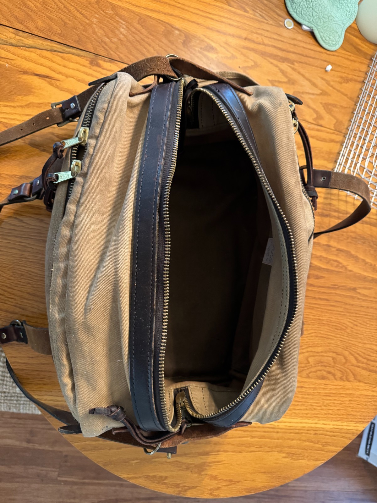 Filson Rugged Twill Outfitter Bag Brown Green Talon Era Rare Made in USA Vintage