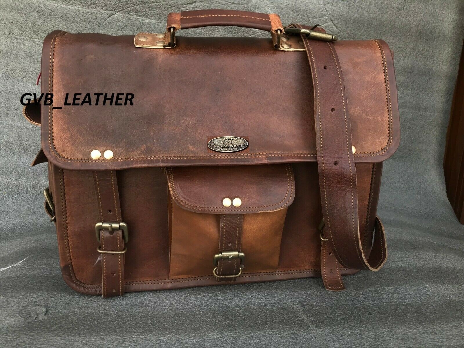 Messenger 4 Size Laptop Satchel S Shoulder Bag Men’s Vintage Genuine Leather