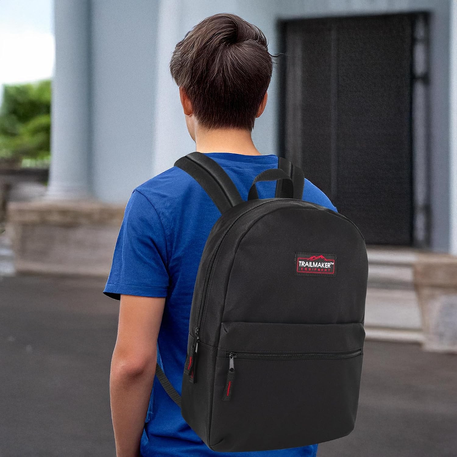 Backpacks with Adjustable Padded Straps 17 in for School Girls Boys (Black)