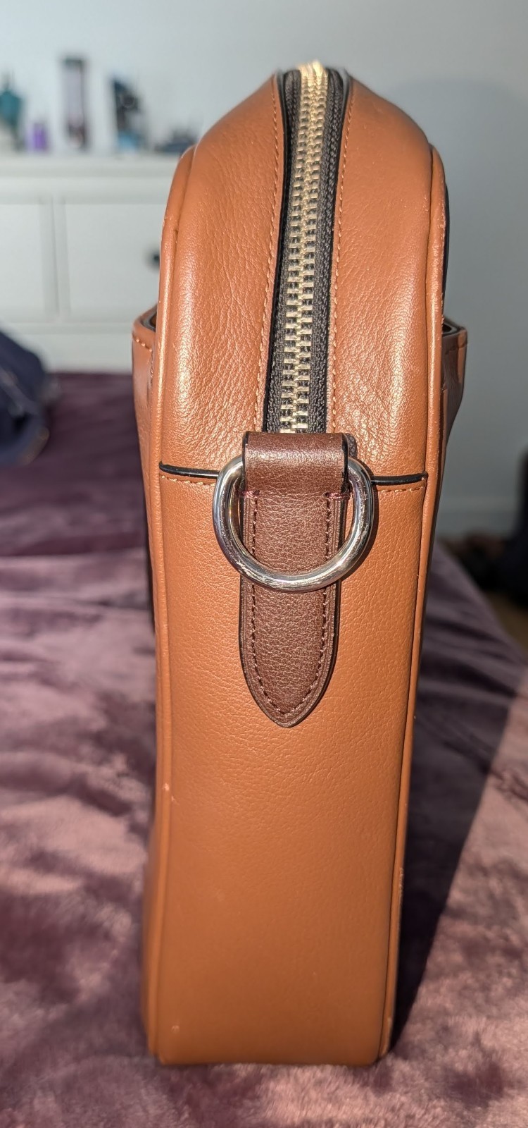 Coach Two-Tone Slim Briefcase Signature Canvas Leather Laptop $498