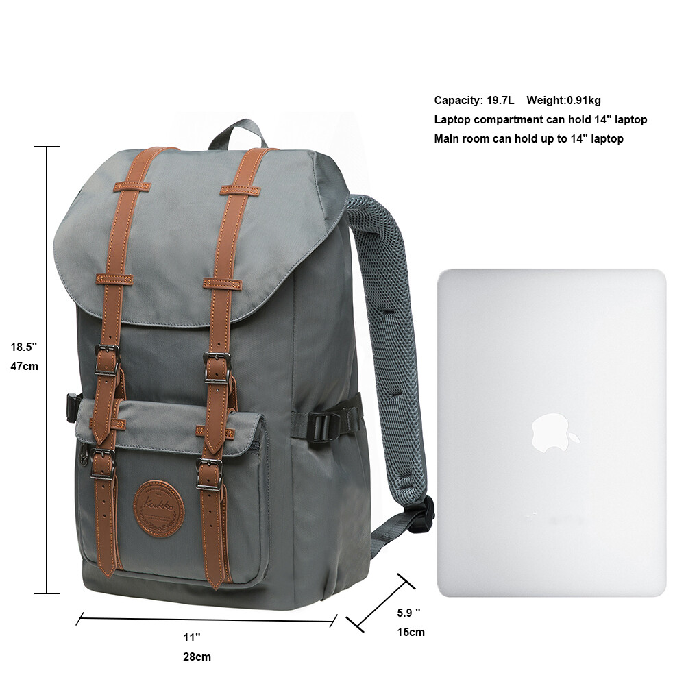 KAUKKO Outdoor Travel Backpack Shoulder Book Bags Back Fits 14″ Laptop & Tablets
