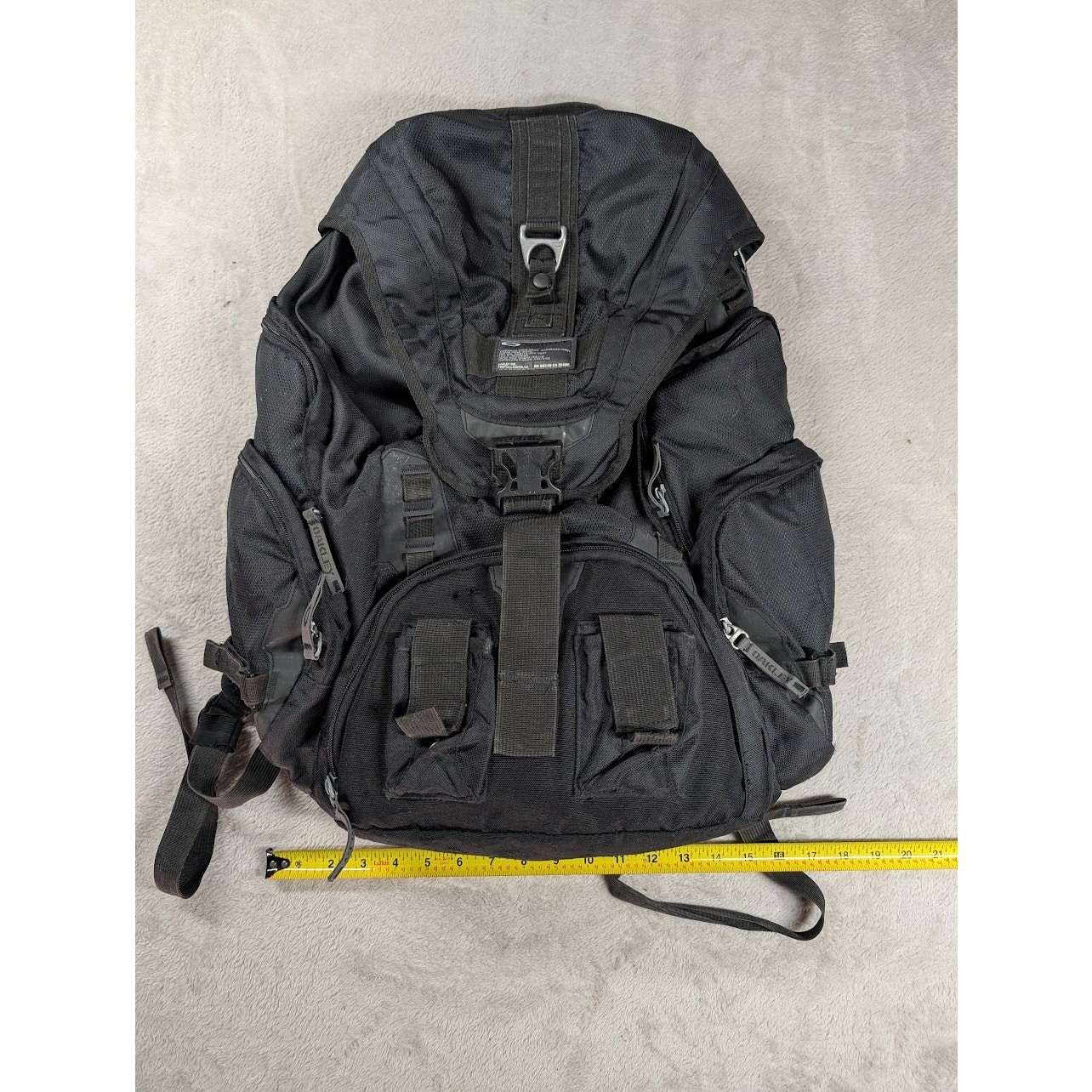 Oakley Tactical Field Gear AP Black Backpack w/ Waterproof Bag *Missing Buckle