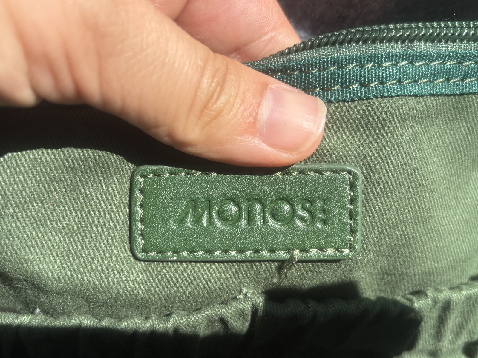 Monos Metro Backpack Juniper Green 18L Nylon Vegan Leather Trim Travel Rucksack