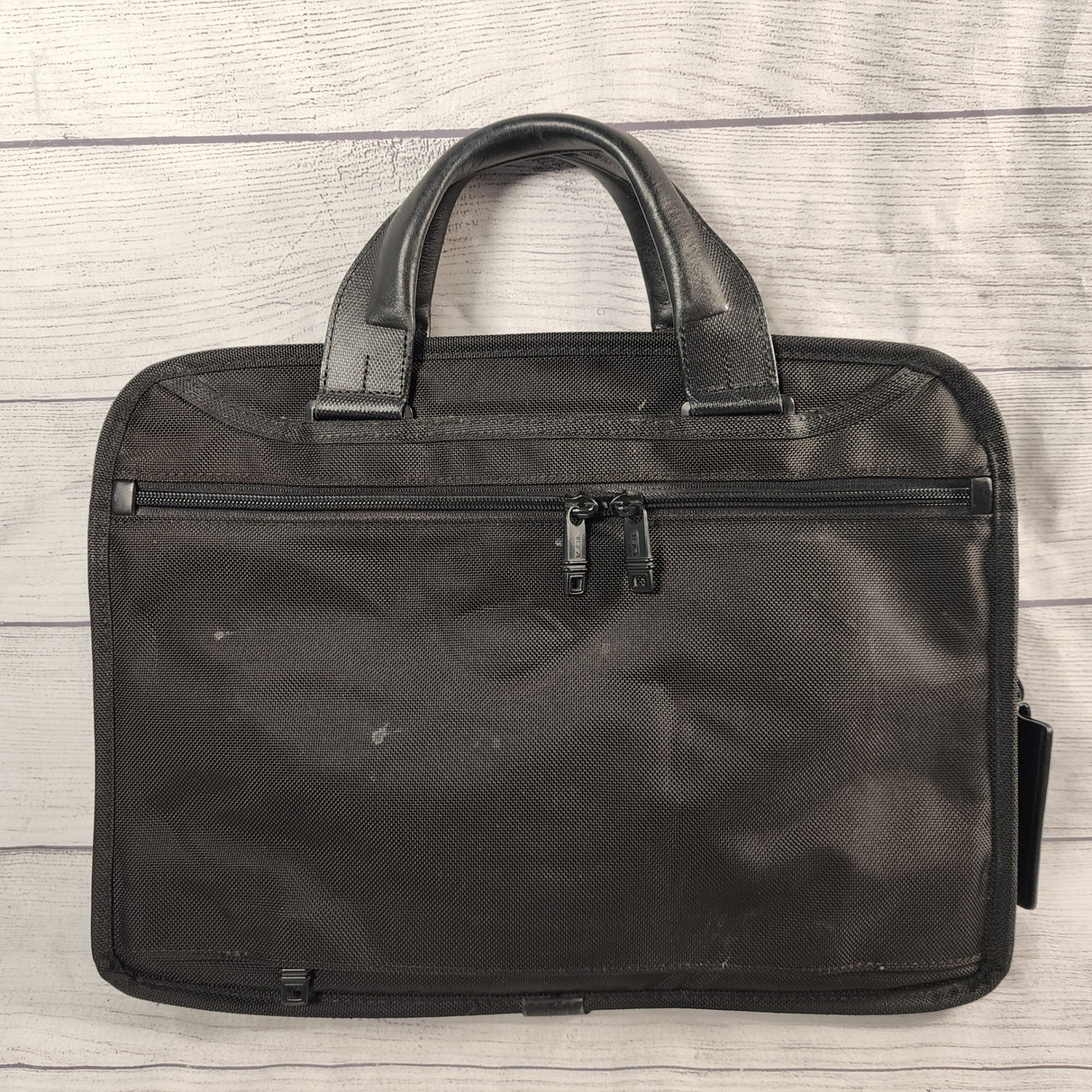 Tumi Alpha Ballistic Nylon Slim Briefcase Laptop Bag Black Professional Work Bag