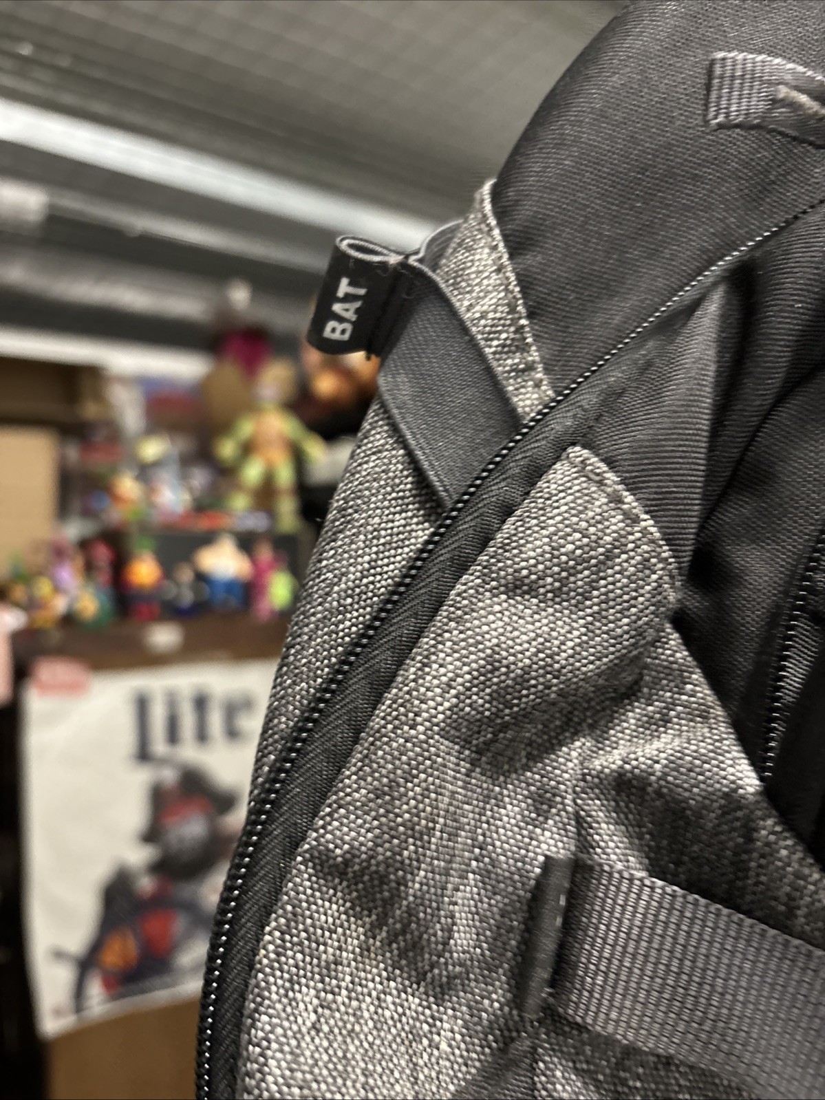 adidas Gray Black Men’s Backpack with Pockets Adjustable Strap Lined Double Bat