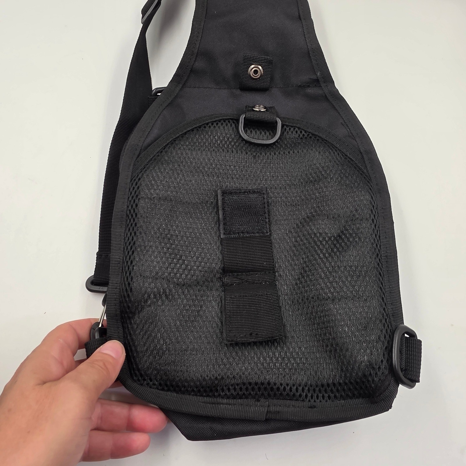 Black Tactical Sling Bag MOLLE Messenger Shoulder Pack Utility EDC Gear