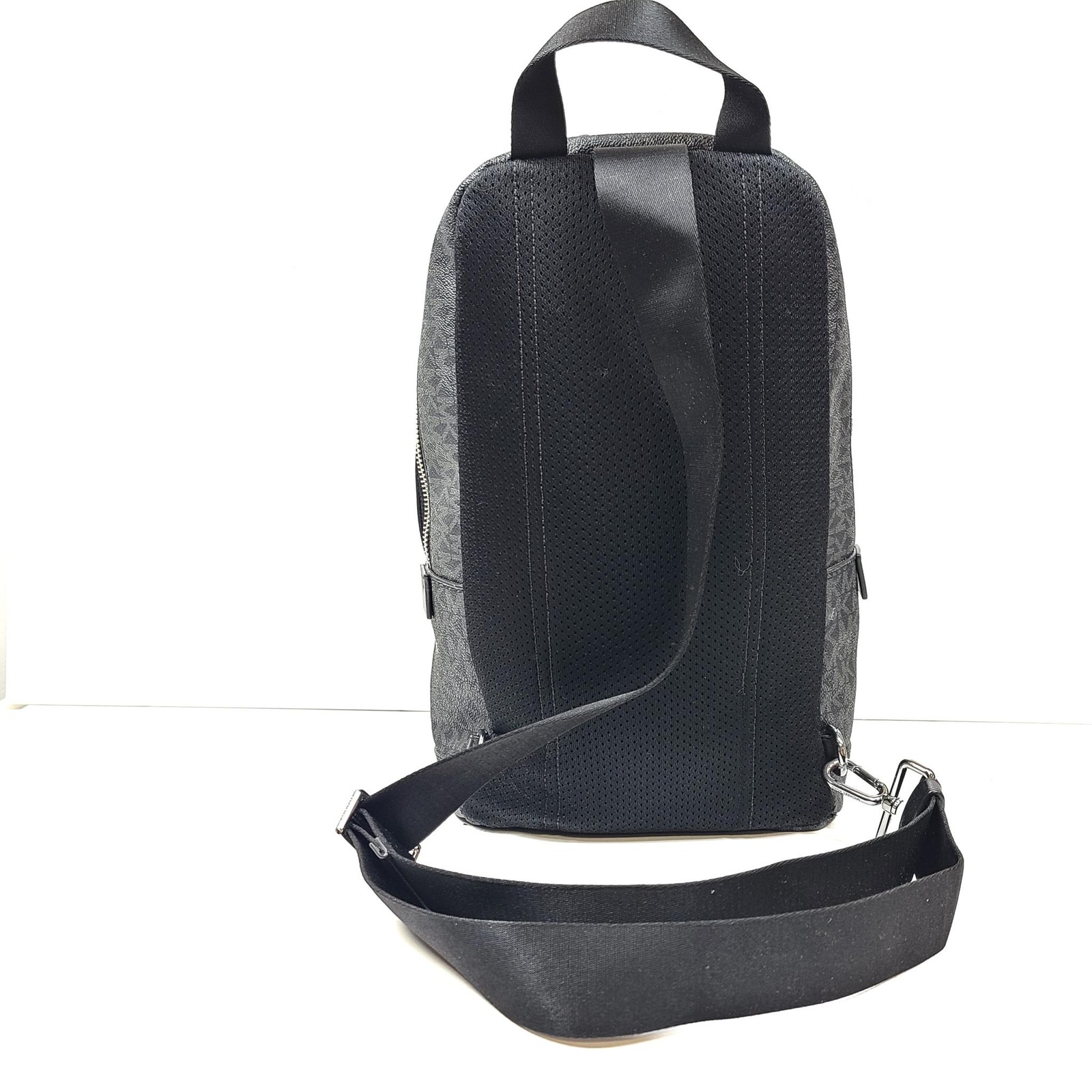 Michael Kors Cooper Logo Sling Pack Backpack Signature-Print Coated Canvas Black