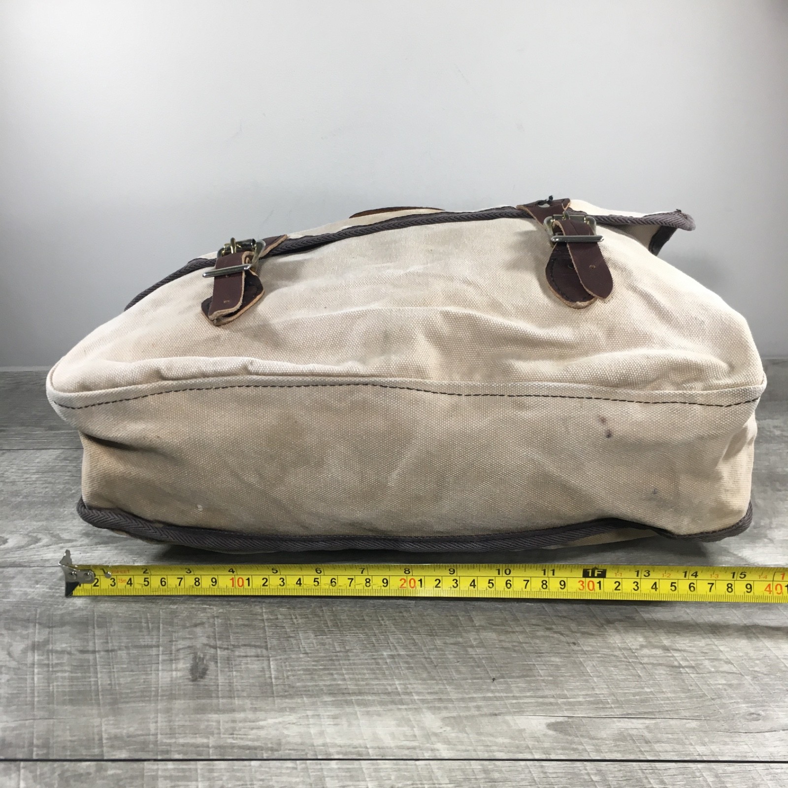 Everyday Duluth Pack Safari Travel Briefcase Tan Canvas Book Laptop Bag Business