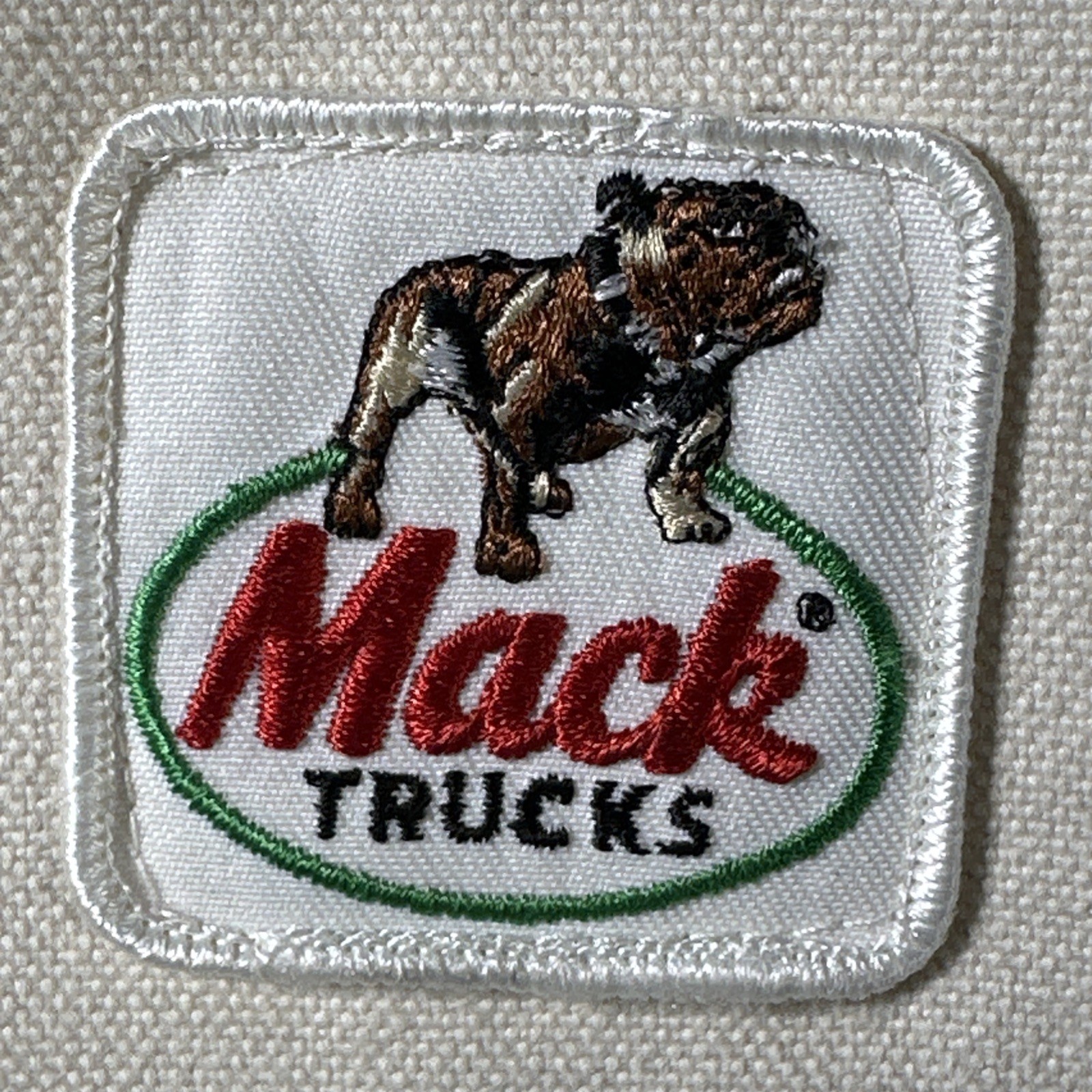Vintage 1990s LL Bean Mack Trucks Boat & Tote Canvas Bag USA Navy/Ivory 15×11 In