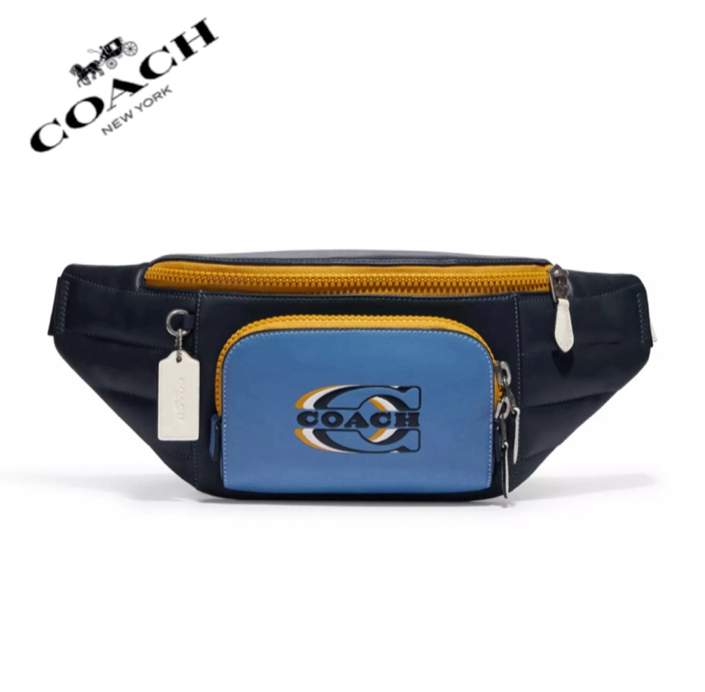 🔥NWT COACH Track Belt Bag With Quilting And Coach Stamp Leather RP $398