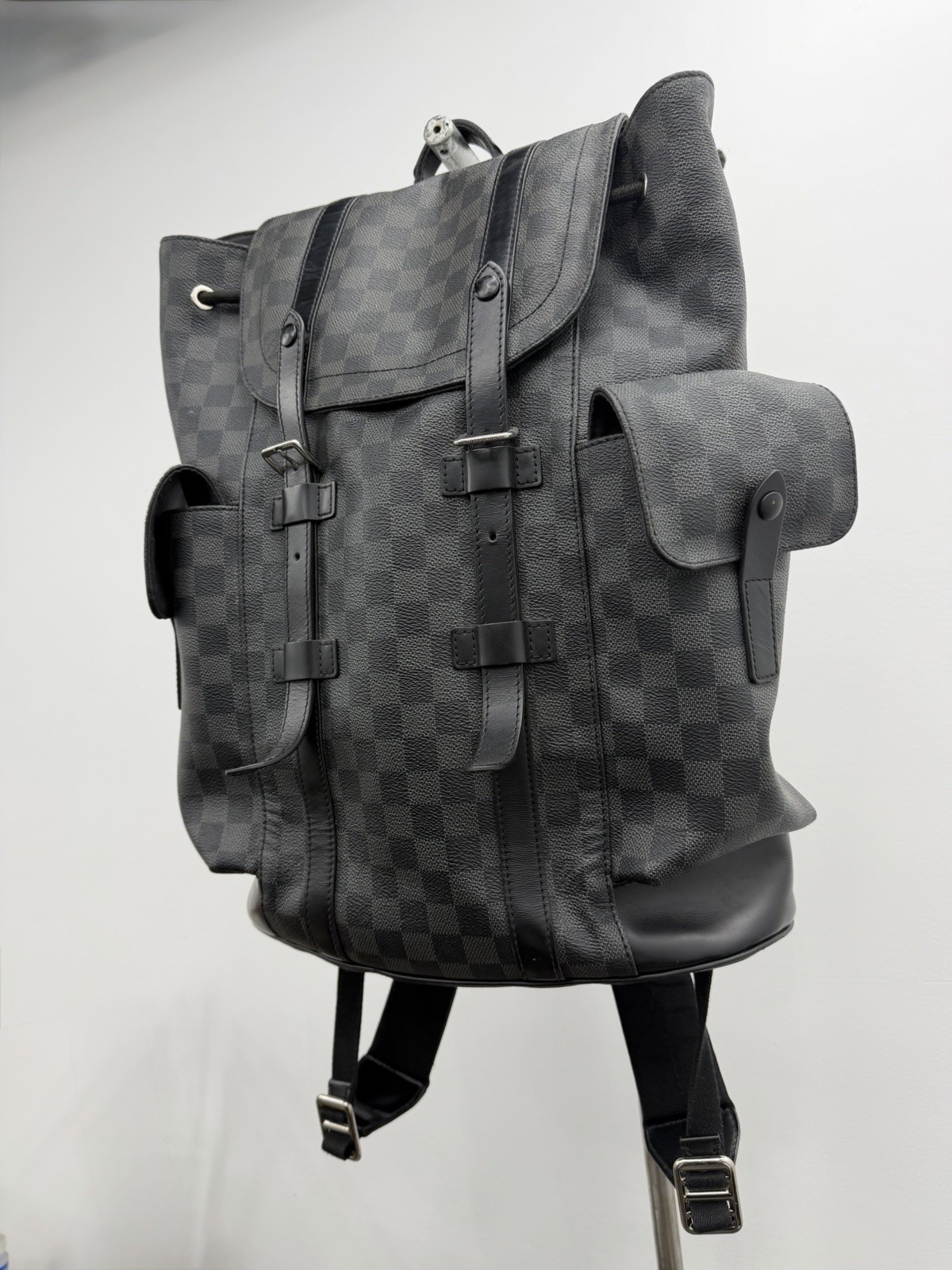 Louis Vuitton Christopher MM Black Damier Graphite Canvas Backpack