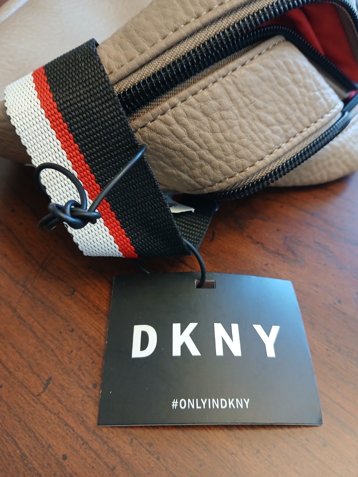 DKNY Men’s Dopp Kit Toiletry Bag w Double Zip New with Tag Tan or Toffee