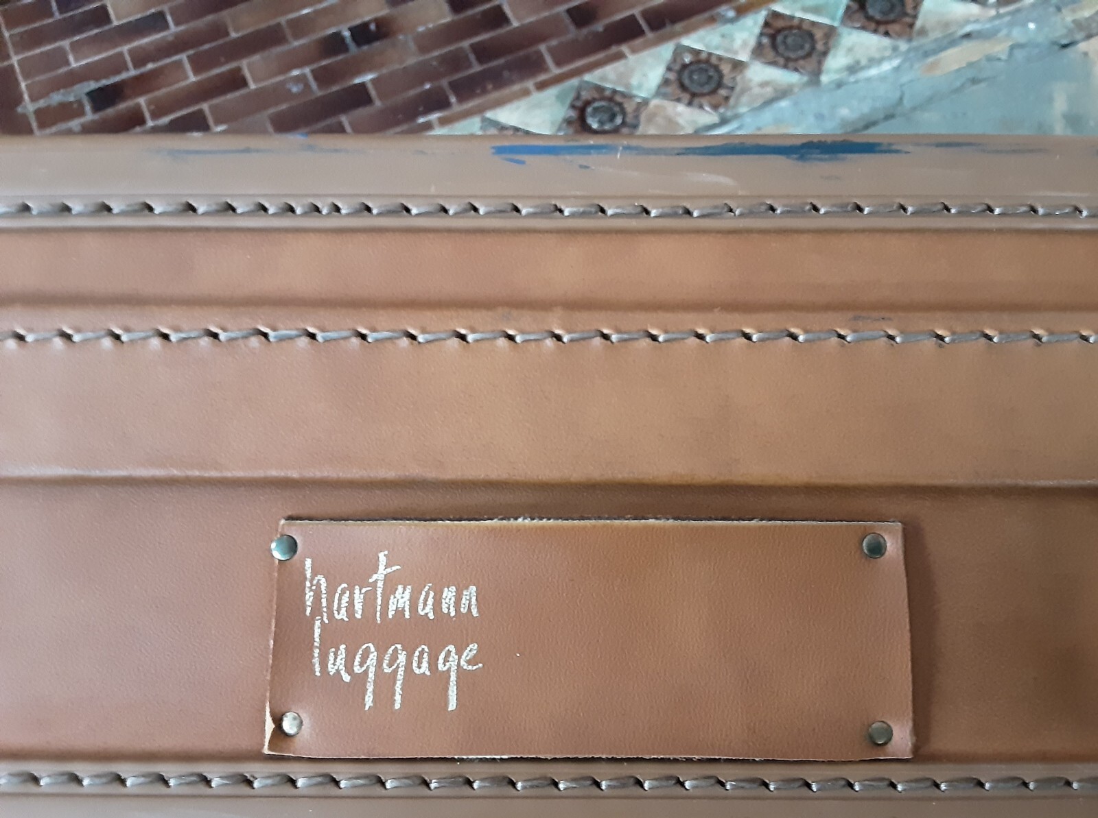 Vintage Hartmann Attache Briefcase Brown Belting Vinyl Straps VEGAN