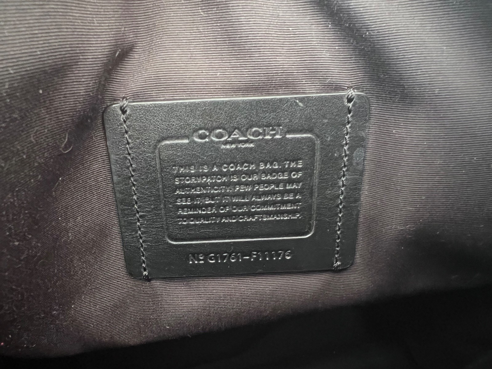 Coach Metropolitan Tote Bag Black Leather Grey Tartan Plaid Crossbody Laptop