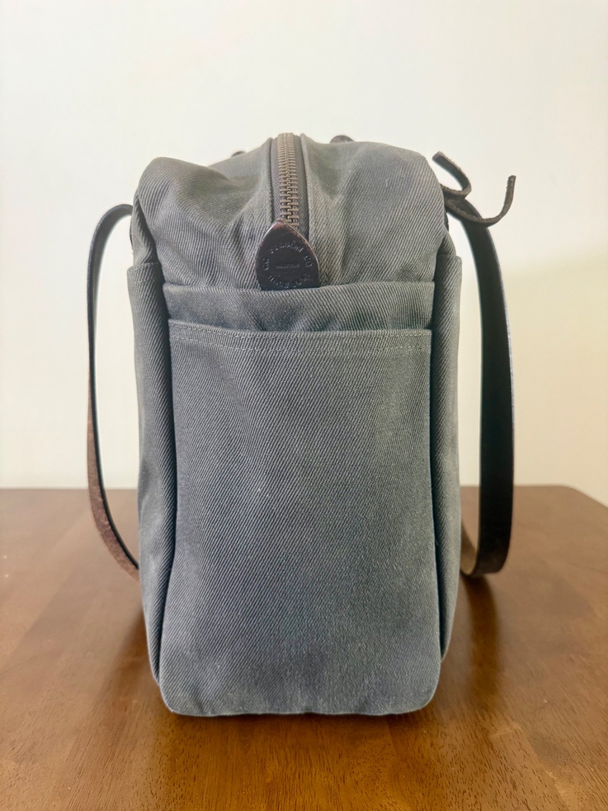 Filson 261 Zip Tote Bag Otter Green USA Rugged Twill Leather Handles