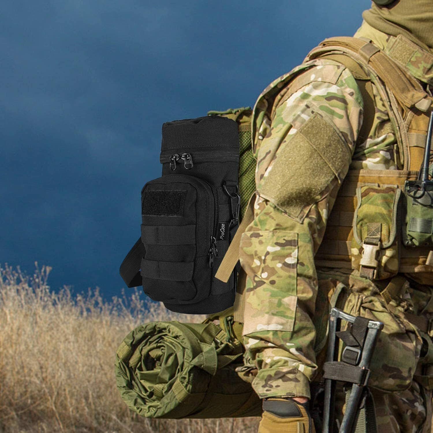 Tactical Molle Water Bottle Holder Pouch Outdoor Travel Camping Kettle Carrier
