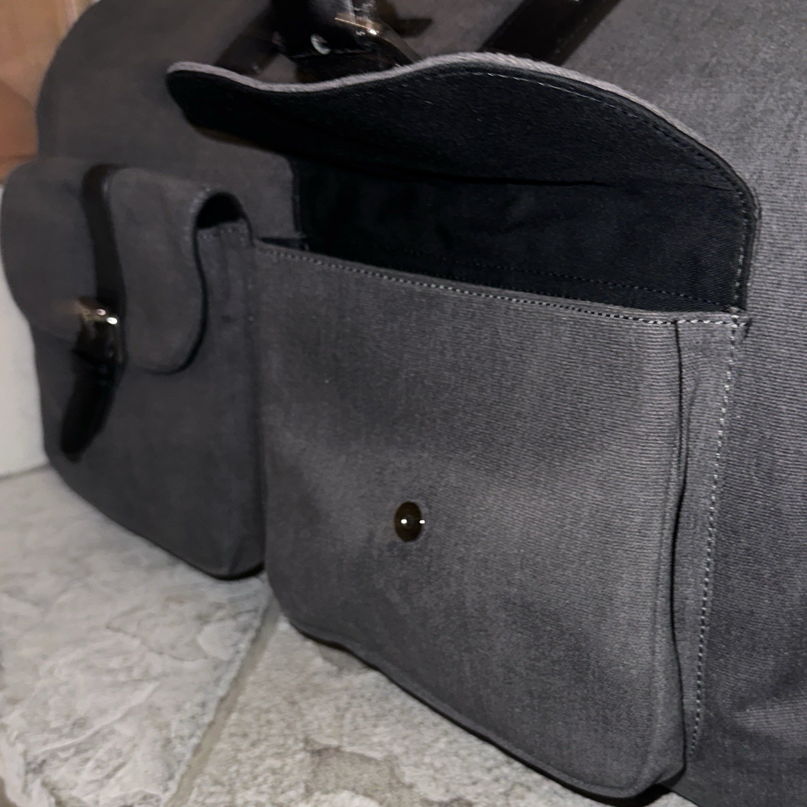 Mint Hook & Albert Canvas Leather 2-in-1 Garment Bag Weekender Duffle 22x13x10