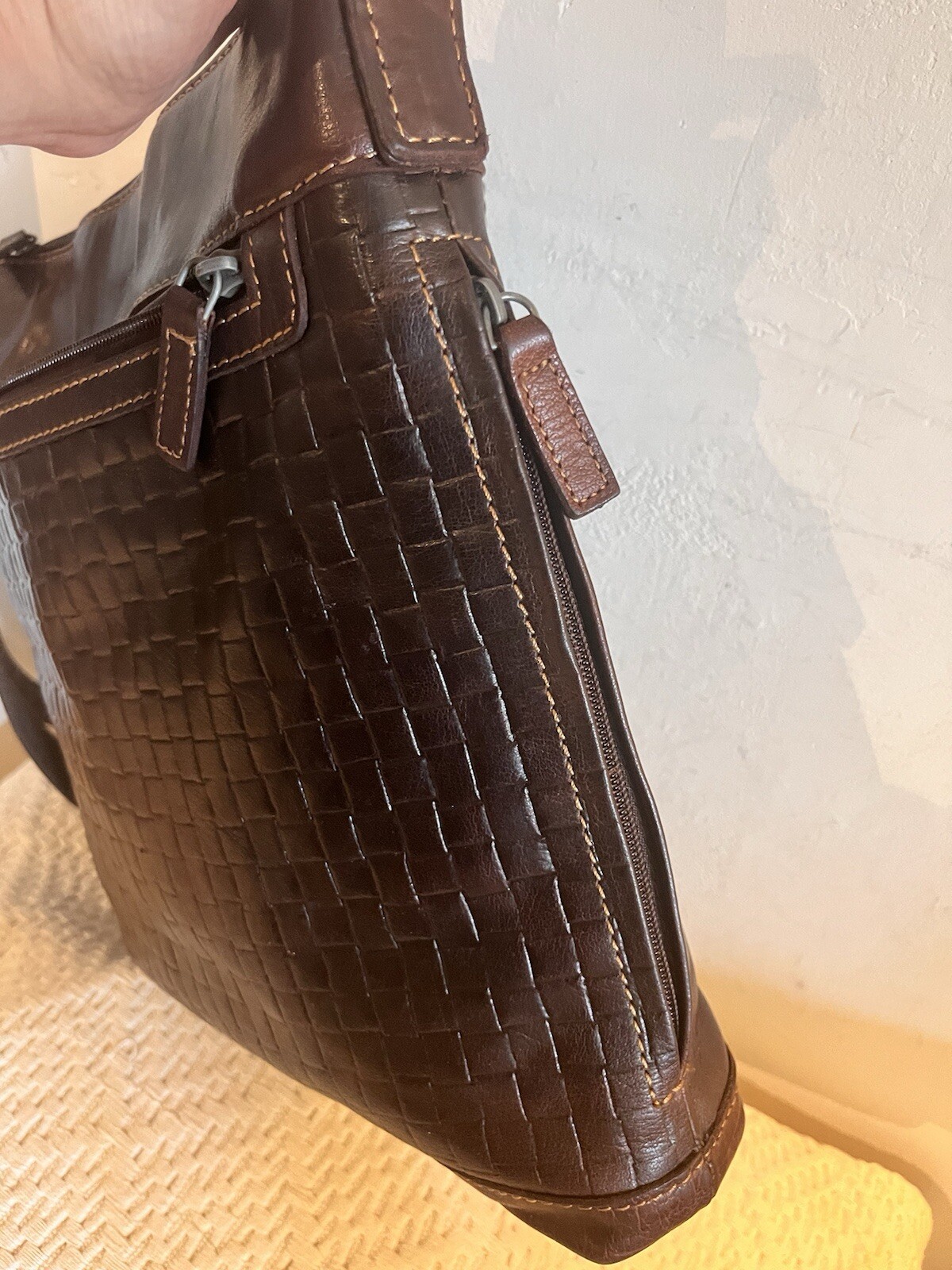 Jack Georges American Brand Buffalo Leather Voyager Crossbody Bag Brown