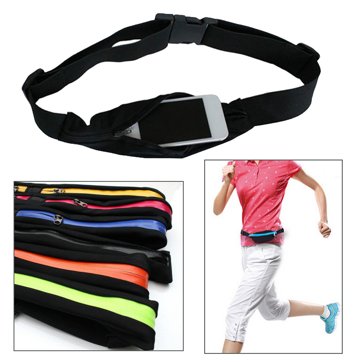 Men Women Outdoor Fitness Running Sports Belt Waterproof Phone Pouch Waist Bag