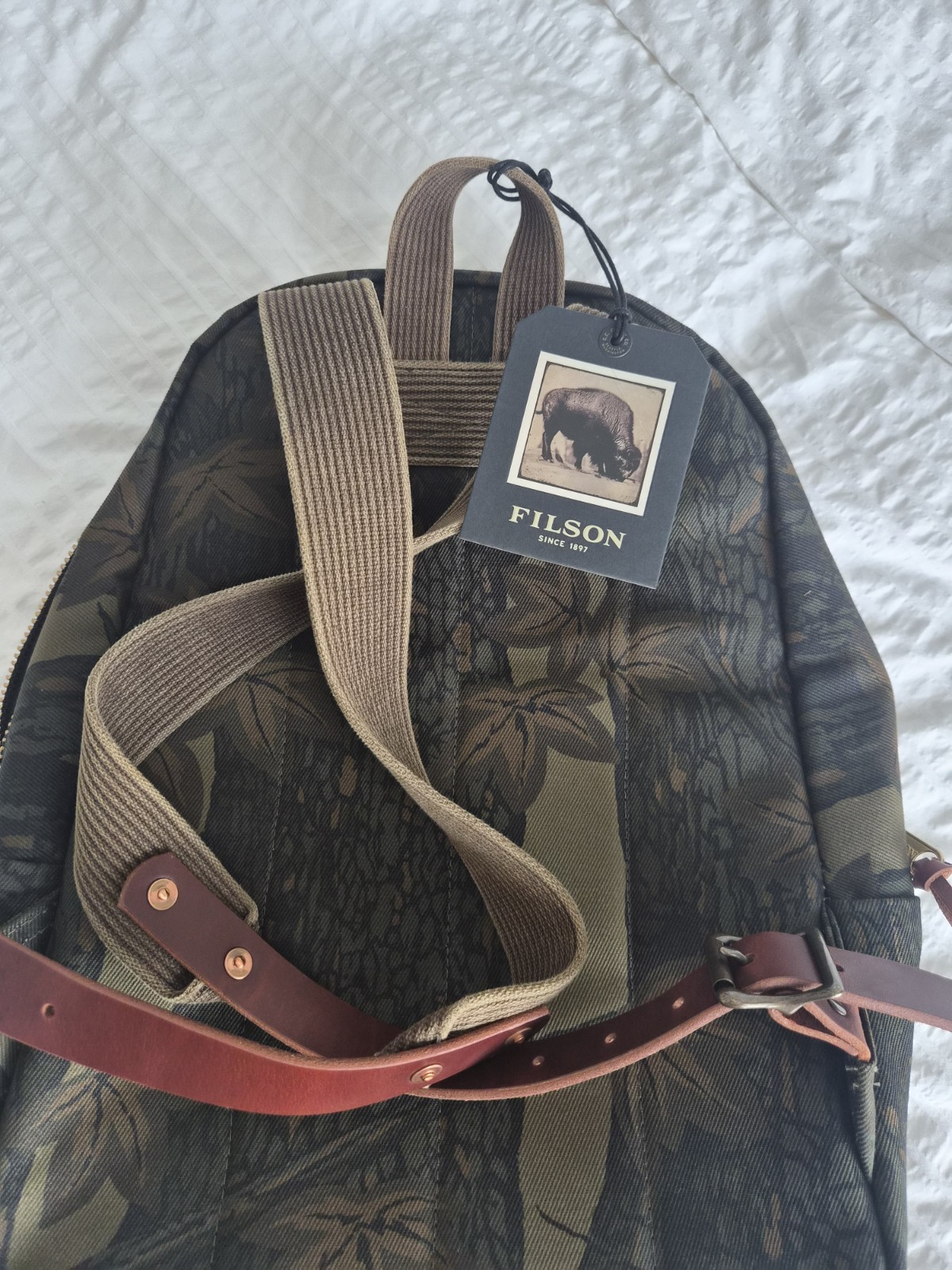 Filson Workshop Rugged Twill Backpack Maple Bark Camo NWT USA